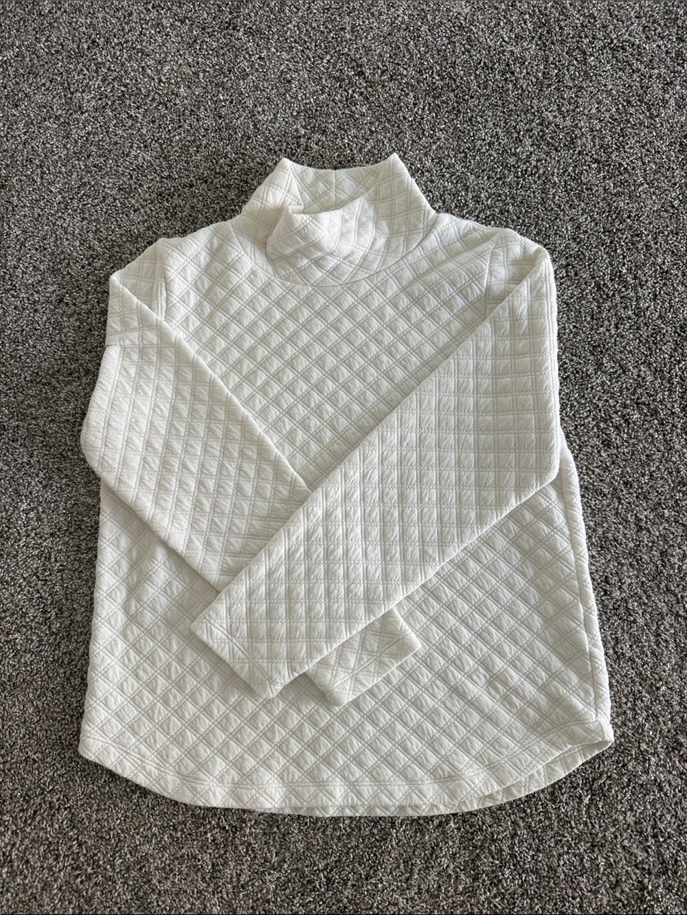 J. Crew Factory Off White Quilted Turtleneck Sweater